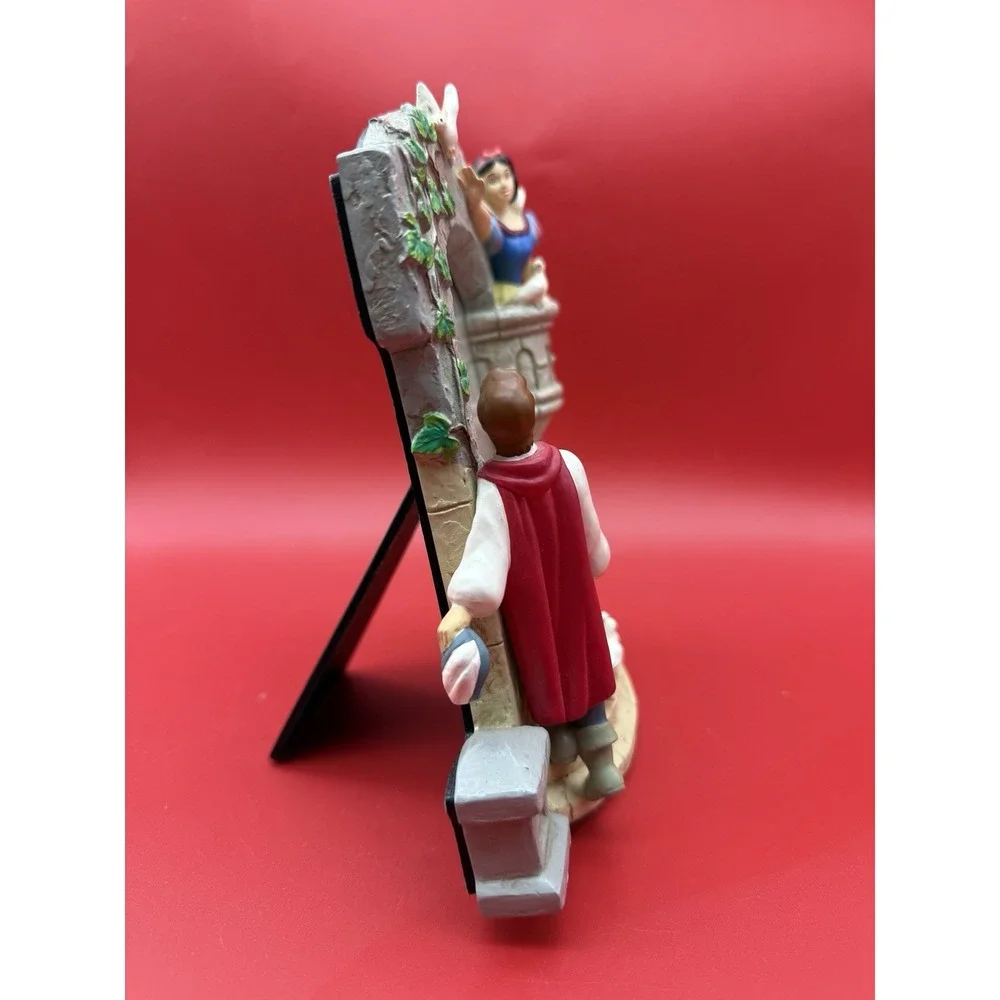 RARE Tokyo Disneyland Princess Snow White & Prince Photo Frame Stand Vintage